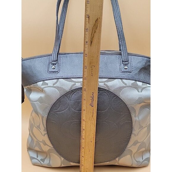 Coach Monogram Large Tote Shouldbag Brown Leather Canvas Purse - Picture 6 of 16